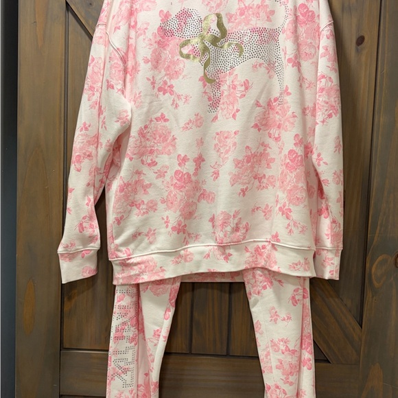 Pink & LoveShackFancy Sweat Pants Sz Small - Picture 3 of 3